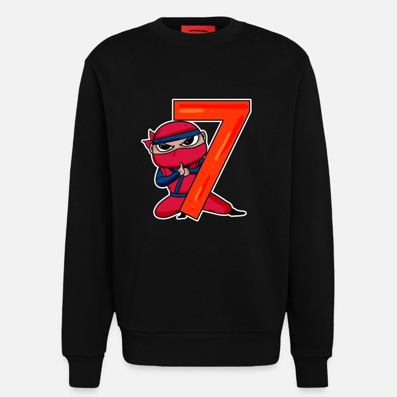 Fils Ninja de 7 ans - Sweat bio décontracté fabriqué en UE - SOLID BLACK
