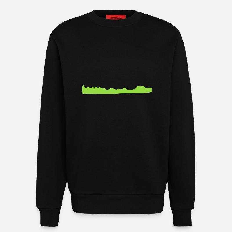 grass linie symbol form - Sweatshirt - made by SPREAD  - SOLID BLACK