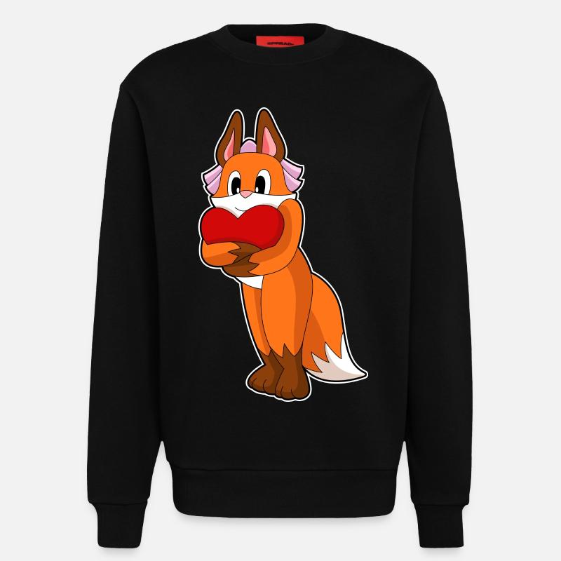 Mariage Fox Bride Heart - Sweat bio décontracté fabriqué en UE - SOLID BLACK