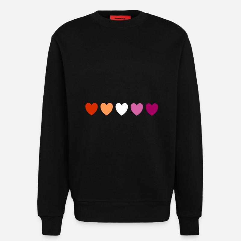 Subtile lesbische Pride-Herzen - Sweatshirt - made by SPREAD  - SOLID BLACK