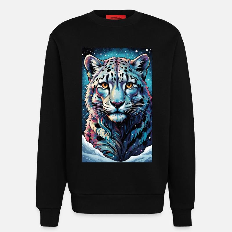 Schneeleopard | Leopard | Raubtier - Sweatshirt - made by SPREAD - SOLID BLACK