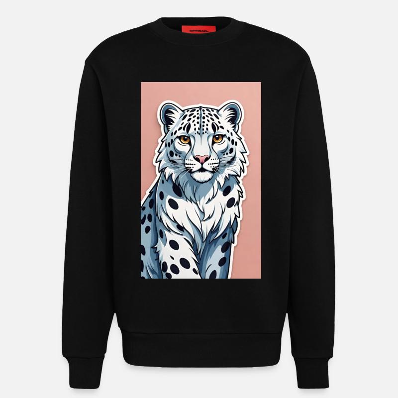 Snow Leopard | Leopard | Predator - Sweatshirt - made by SPREAD  - SOLID BLACK