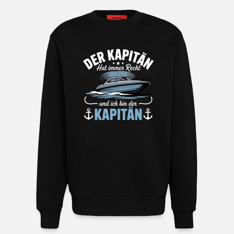 Kapitän Boot Bootsführerschein - Sweatshirt - made by SPREAD  - SOLID BLACK