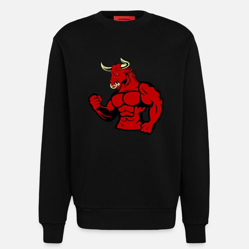 bull - Sweatshirt - made by SPREAD  - SOLID BLACK