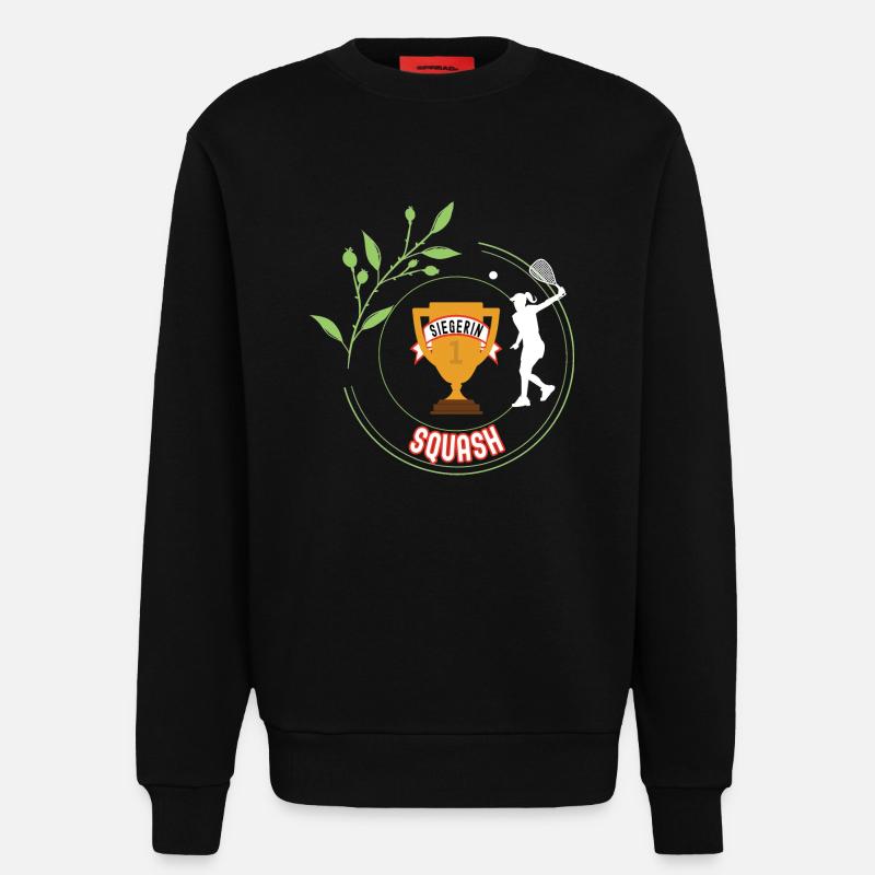 Squash Siegerin Gewinner Turnier Meisterschaft - Sweatshirt - made by SPREAD  - SOLID BLACK
