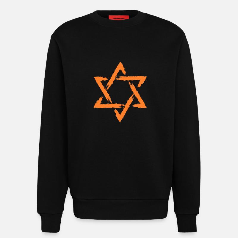 Davidstern Geschenk - Sweatshirt - made by SPREAD  - SOLID BLACK