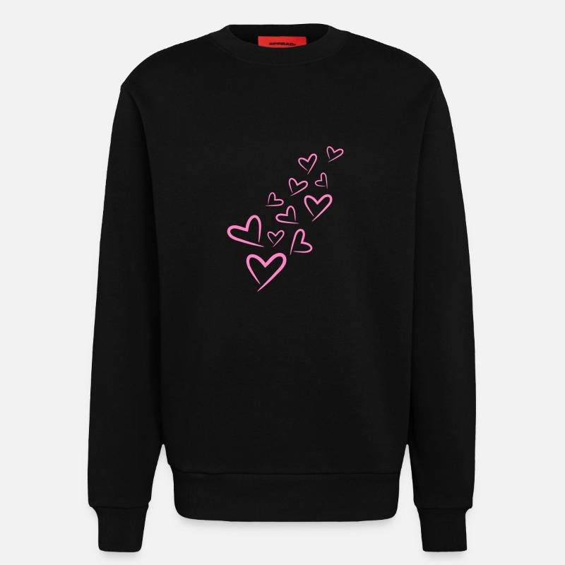 Herzchen Herz Muster Rosa - Sweatshirt - made by SPREAD  - SOLID BLACK