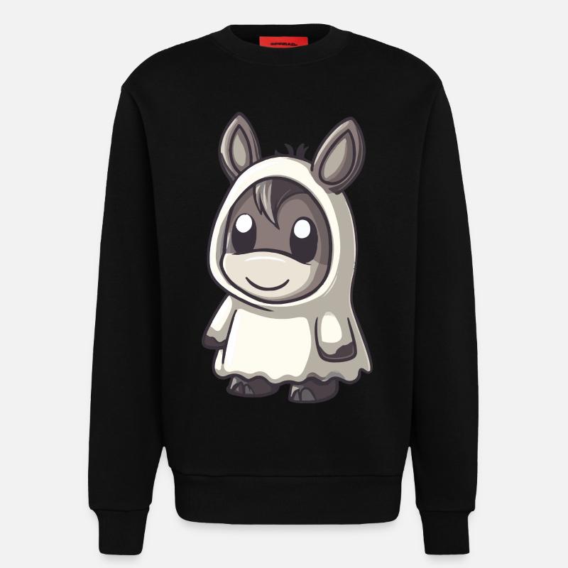 Esel Halloween Comic Geist - Sweatshirt - made by SPREAD  - SOLID BLACK