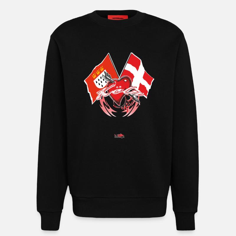 Cologne - montrer le drapeau - Sweat bio décontracté fabriqué en UE - SOLID BLACK