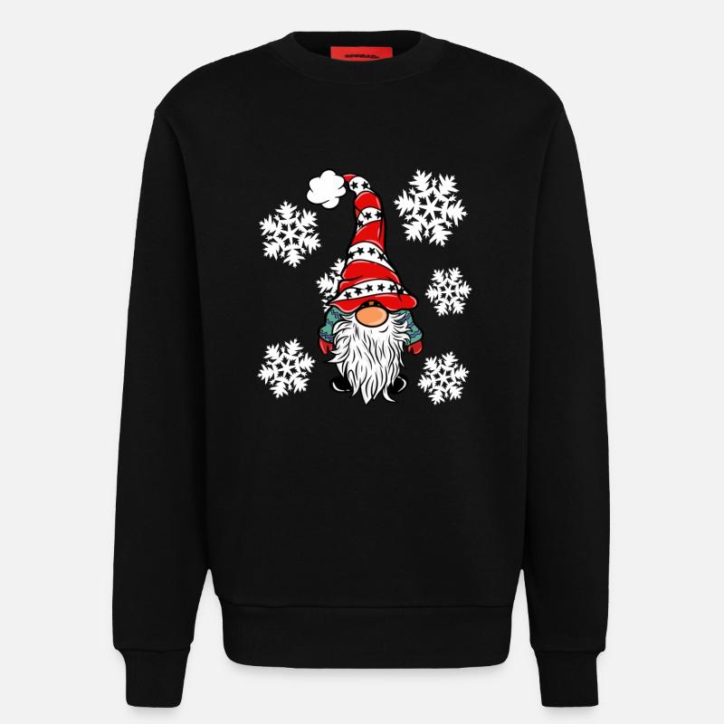 Wichtel mit Schneeflocken - Sweatshirt - made by SPREAD - SOLID BLACK