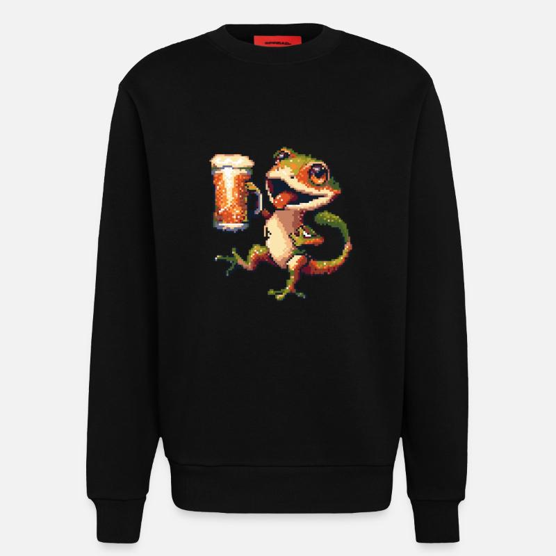 Echse Pixel Bier - Sweatshirt - made by SPREAD  - SOLID BLACK