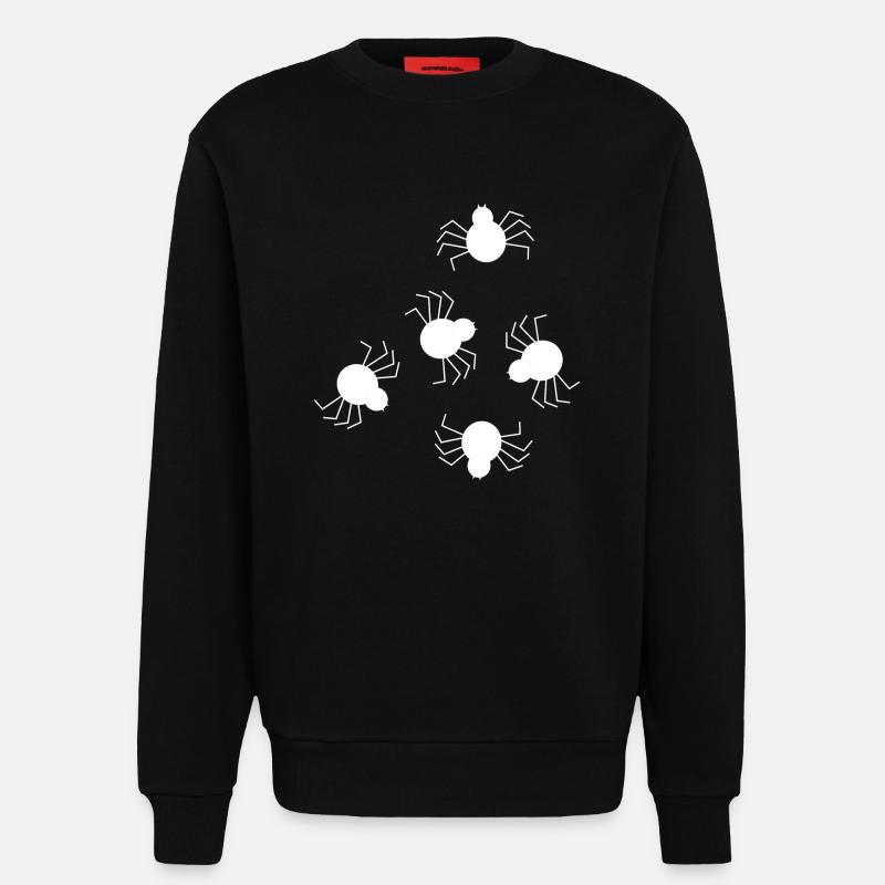 Blanc araignée - Sweat bio décontracté fabriqué en UE - SOLID BLACK