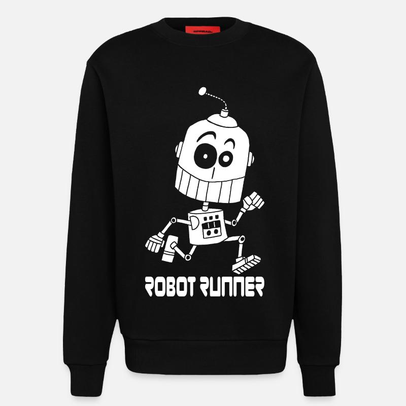 Weißer Laufroboter - Sweatshirt - made by SPREAD - SOLID BLACK