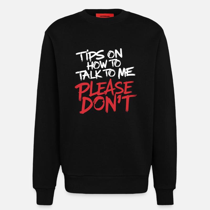 Introverti et sans conversation - Sweat bio décontracté fabriqué en UE - SOLID BLACK