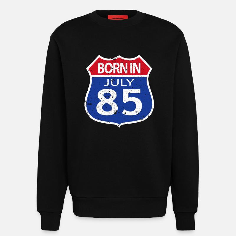 Born in July 1985 - Sweatshirt - made by SPREAD  - SOLID BLACK