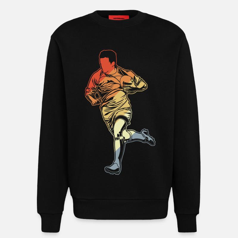 Rugby Sketch - Sweatshirt - made by SPREAD  - SOLID BLACK