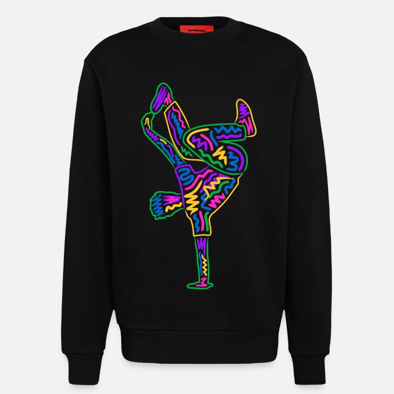Breakdancing Breakdancer Bunt Jungen Breakdance - Sweatshirt - made by SPREAD  - SOLID BLACK