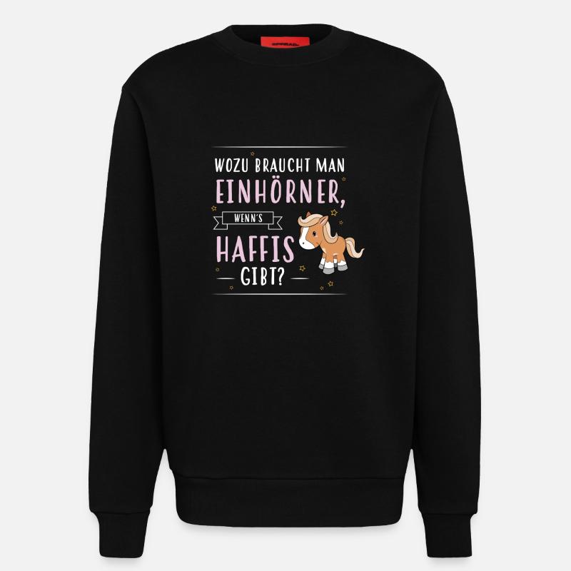 Wozu Einhörner Haflinger - Sweatshirt - made by SPREAD  - SOLID BLACK