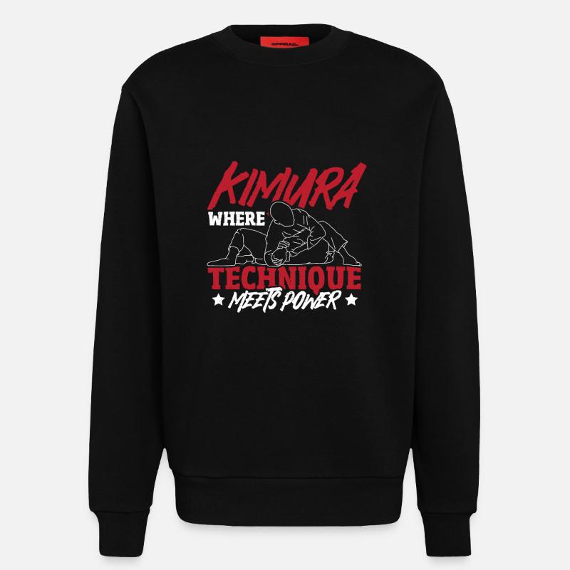 Grappling, Jiu-Jitsu, Arts martiaux, Kimura - Sweat bio décontracté fabriqué en UE - SOLID BLACK