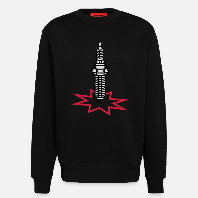 Zündkerze mit Zündfunken - Sweatshirt - made by SPREAD - SOLID BLACK