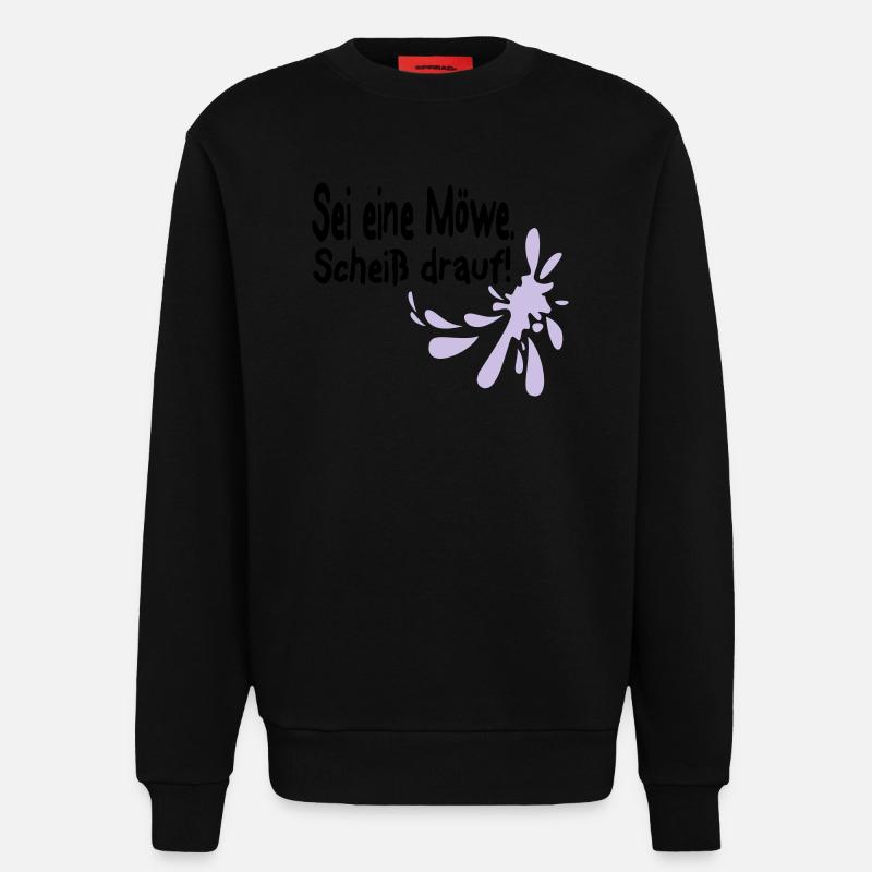 Möwen Scheiß drauf--3 - Sweatshirt - made by SPREAD  - SOLID BLACK