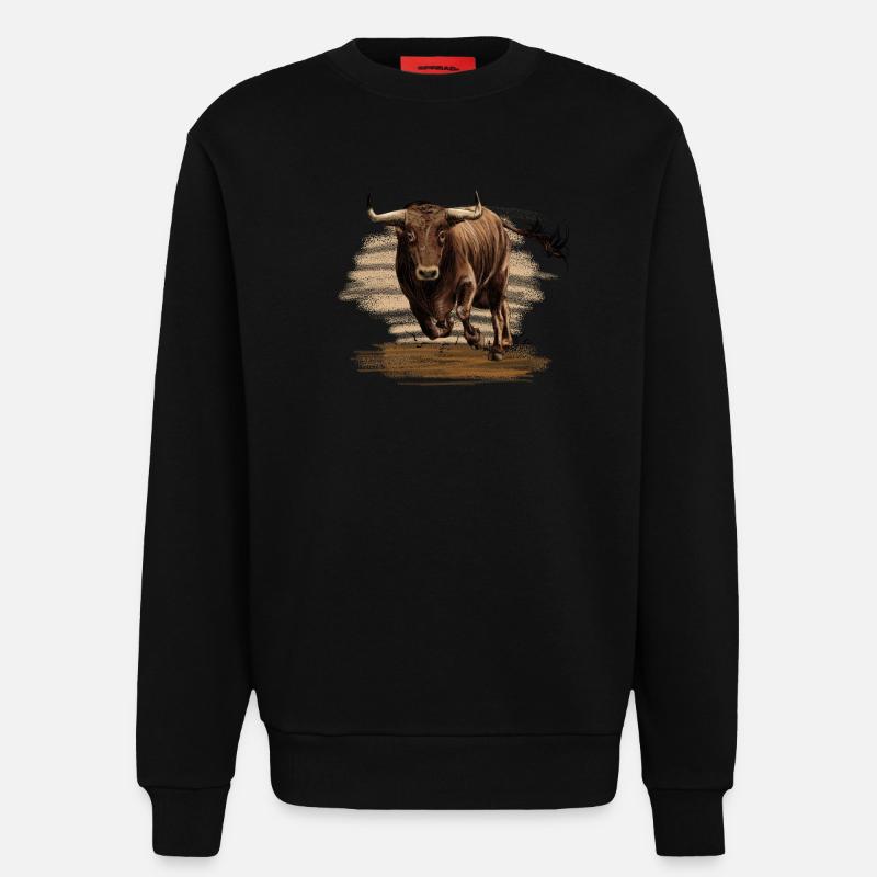 Bull - Sweatshirt - made by SPREAD  - SOLID BLACK