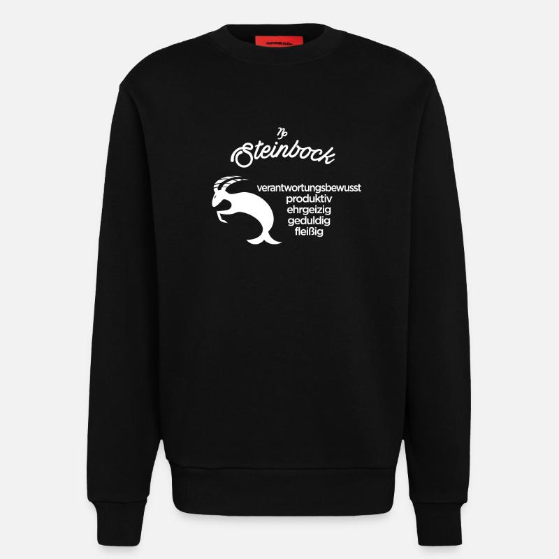 Sternzeichen Steinbock - Sweatshirt - made by SPREAD  - SOLID BLACK