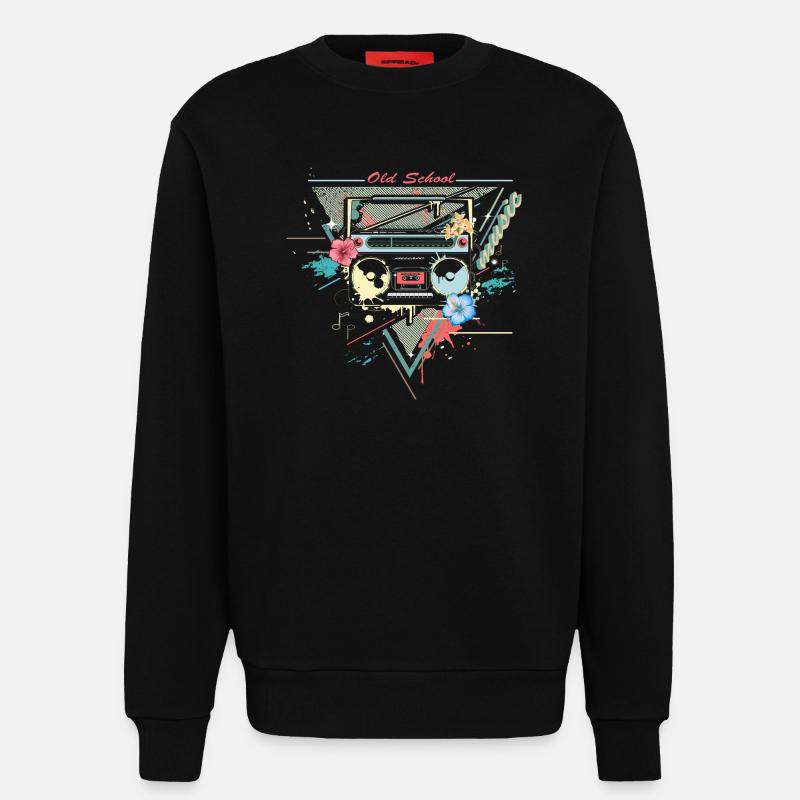 Ghettoblaster Kassettenspieler Retro Graffiti - Sweatshirt - made by SPREAD  - SOLID BLACK