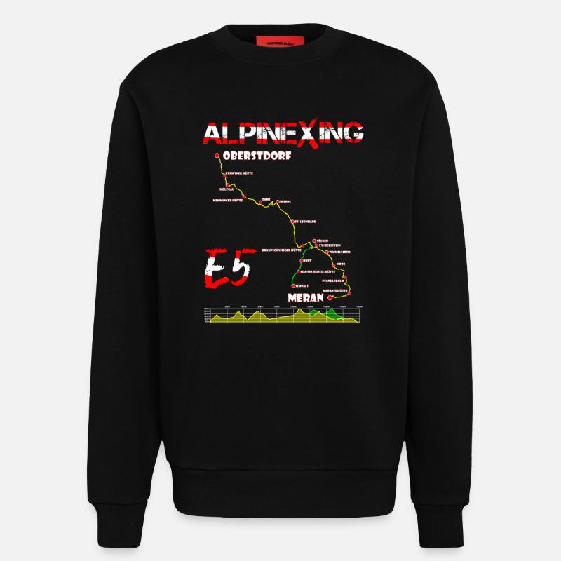 E5 Oberstdorf Merano - Sweatshirt - made by SPREAD  - SOLID BLACK