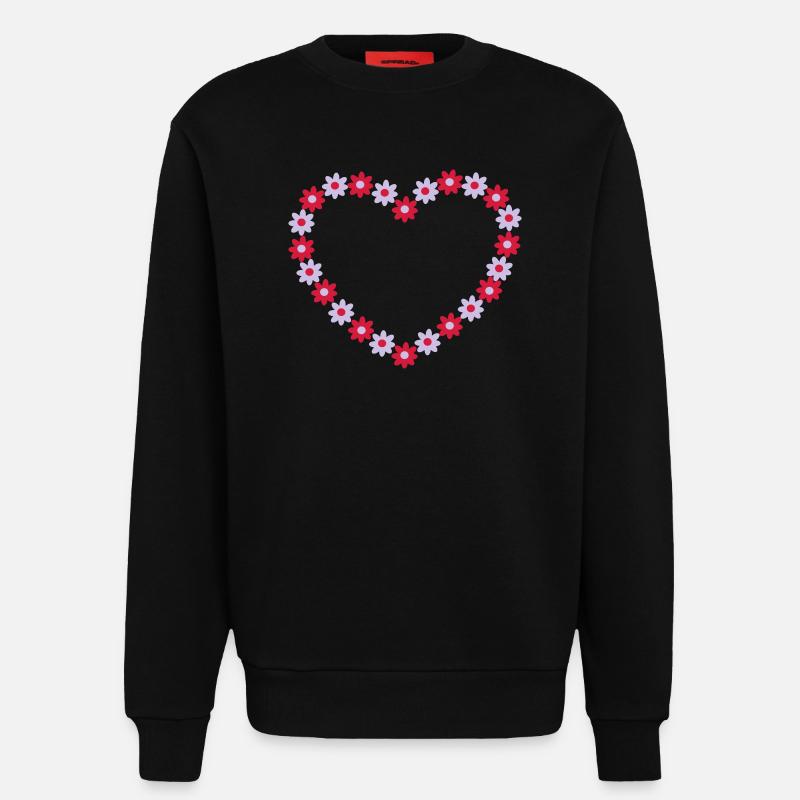 Blume Herz - Sweatshirt - made by SPREAD  - SOLID BLACK