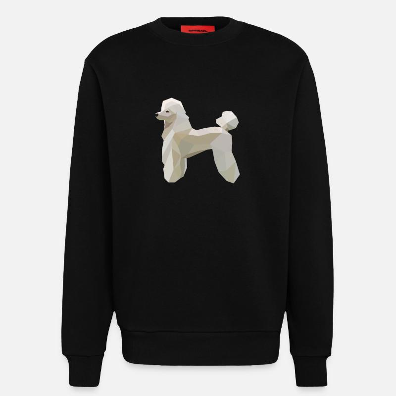 Low-Poly Pudel Hund - Sweatshirt - made by SPREAD  - SOLID BLACK