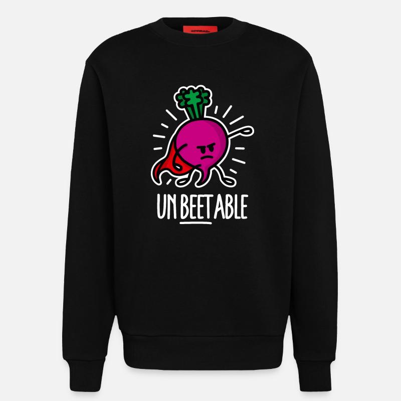 Beetroot betterave / imbattable sur dark - Sweat bio décontracté fabriqué en UE - SOLID BLACK