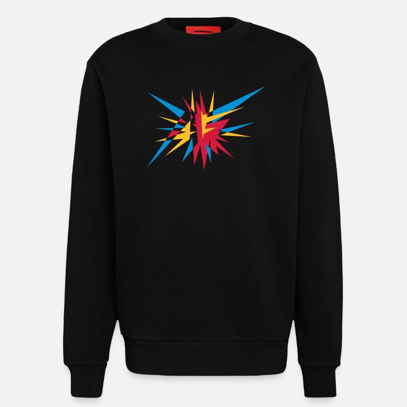 Explosion und Strahlen - Sweatshirt - made by SPREAD  - SOLID BLACK