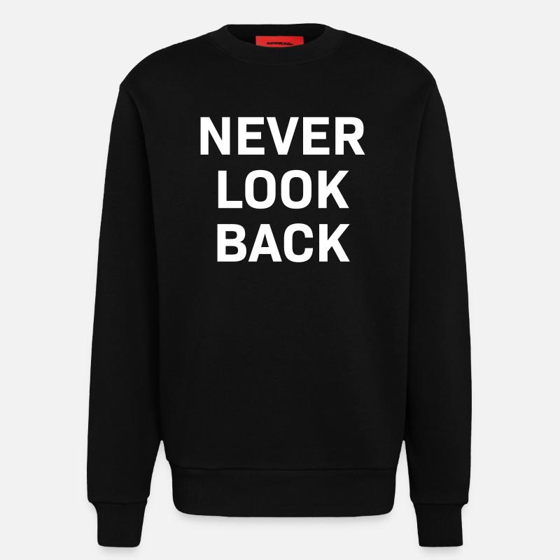 Never Look Back white - Sweat bio décontracté fabriqué en UE - SOLID BLACK