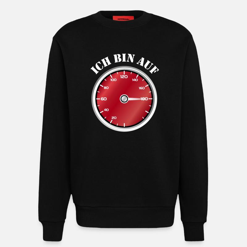 Roter Tacho Ich bin auf Geschwindigkeit - Sweatshirt - made by SPREAD  - SOLID BLACK