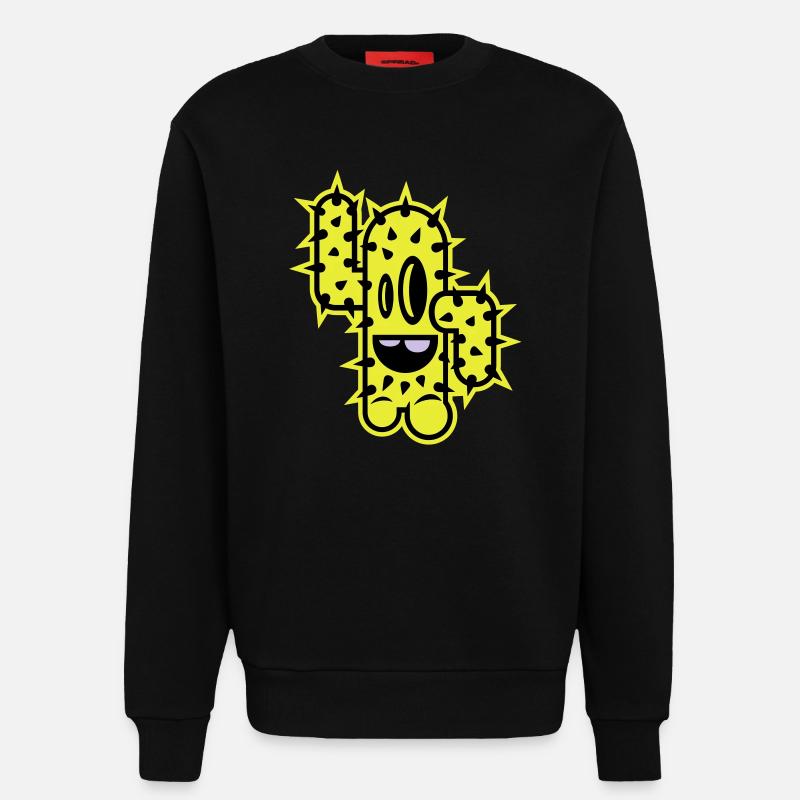 kaktus high five comic - Sweatshirt - made by SPREAD  - SOLID BLACK