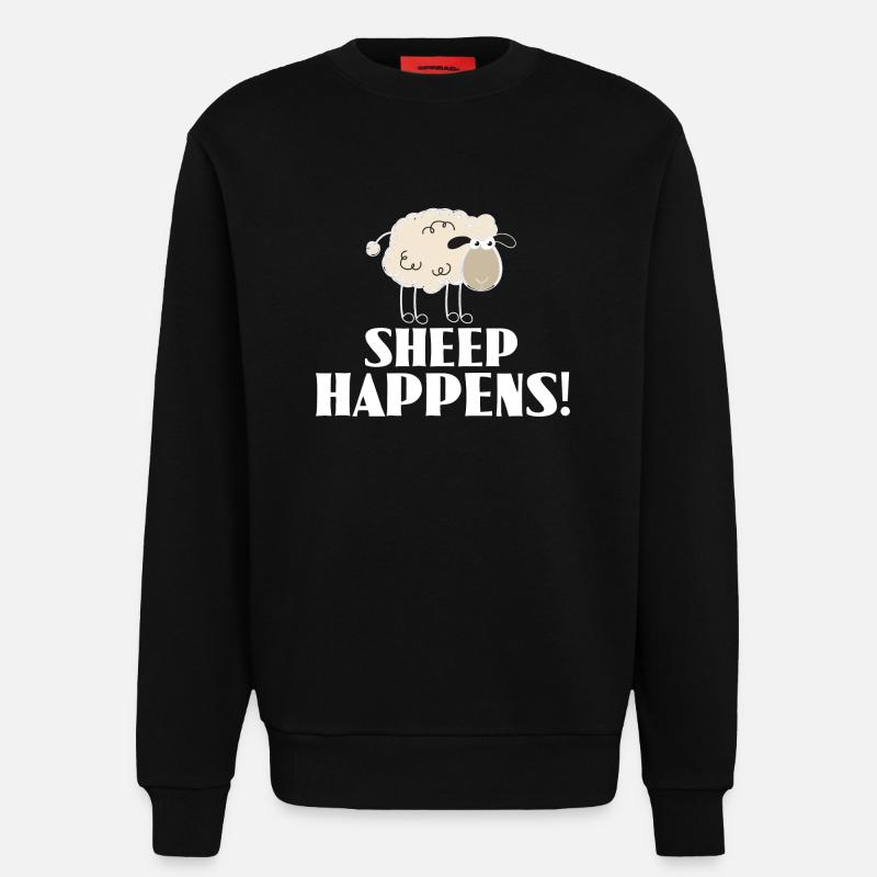 SHEEP HAPPENS - c'est comme ça - Sweat bio décontracté fabriqué en UE - SOLID BLACK