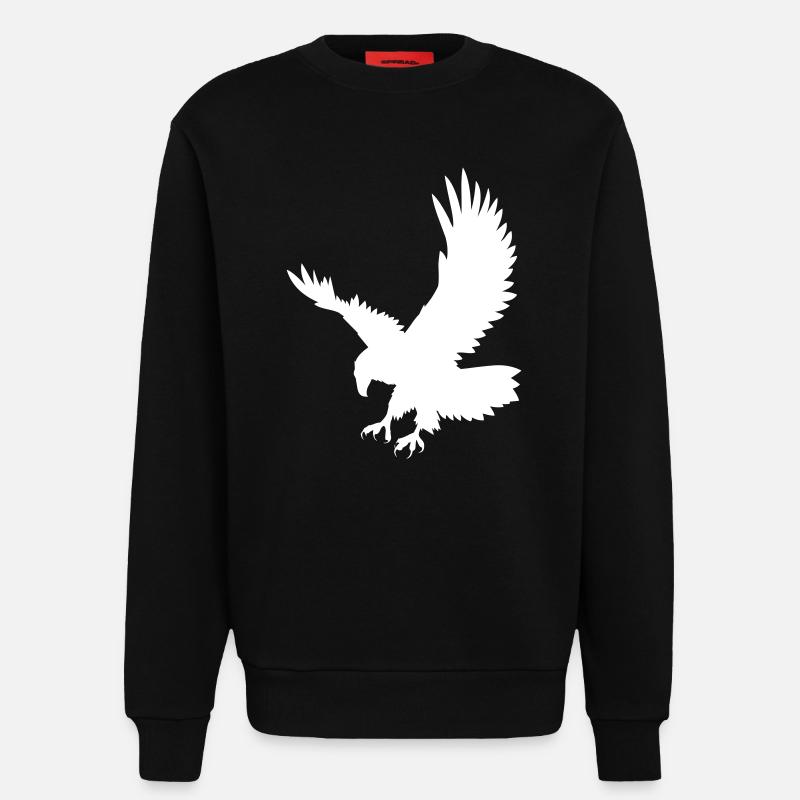 An eagle chasing its prey - Sweatshirt - made by SPREAD - SOLID BLACK