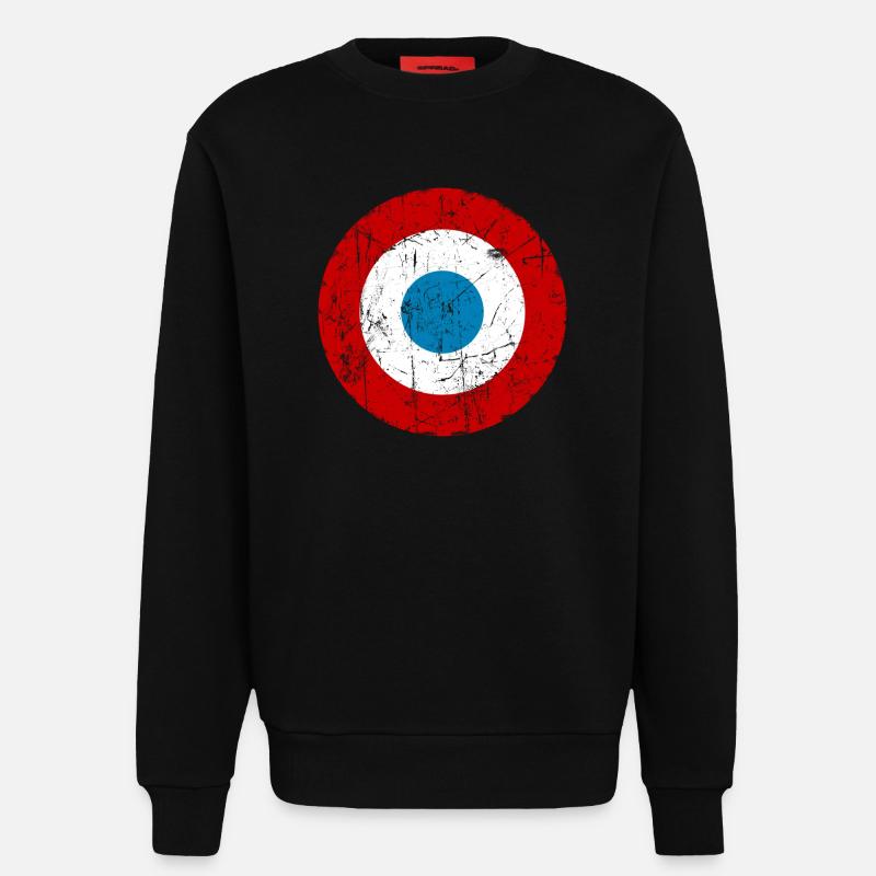 Frankreich Luftfahrt-Kokarde - Sweatshirt - made by SPREAD  - SOLID BLACK