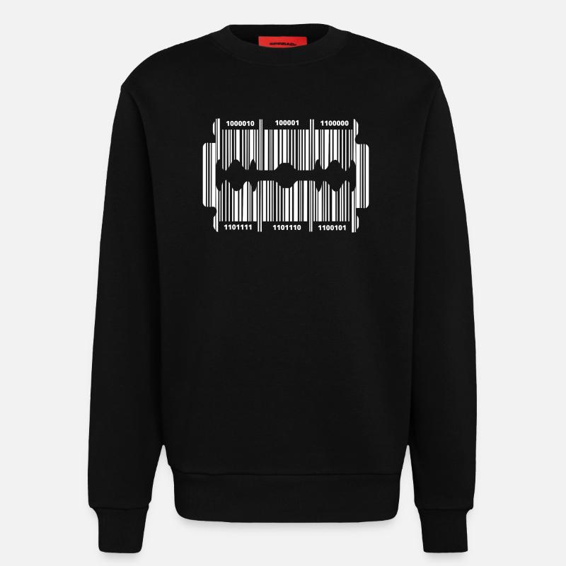 Lame de rasoir avec code - Sweat bio décontracté fabriqué en UE - SOLID BLACK