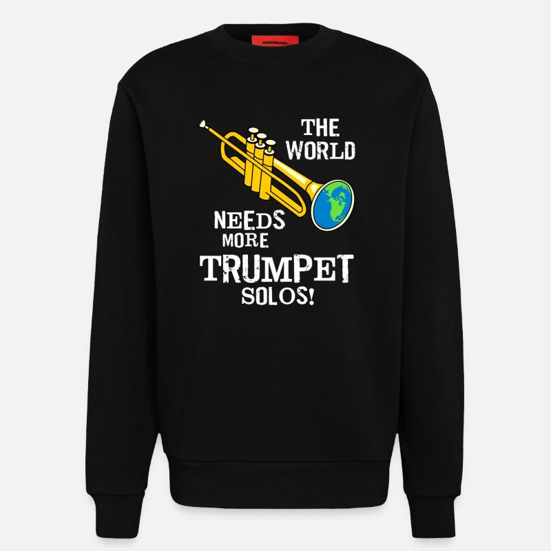 Trompete Solos Weißer Text - Sweatshirt - made by SPREAD - SOLID BLACK
