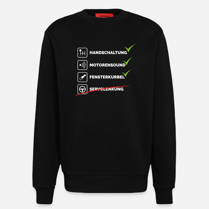 auto tuning oldtimer schrauber Handschaltung - Sweatshirt - made by SPREAD  - SOLID BLACK
