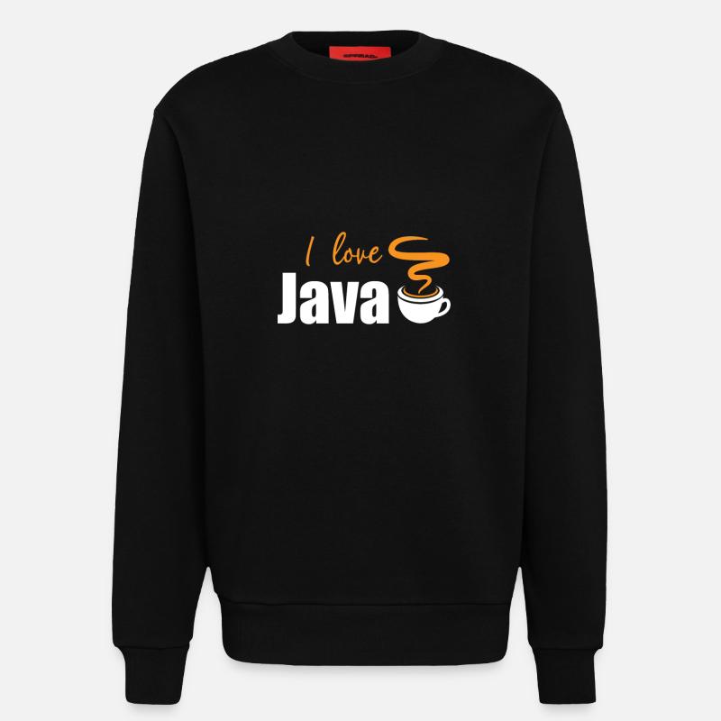 I love Java - Sweatshirt - made by SPREAD  - SOLID BLACK