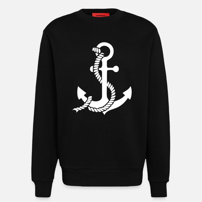 Anker mit Knoten - Sweatshirt - made by SPREAD  - SOLID BLACK