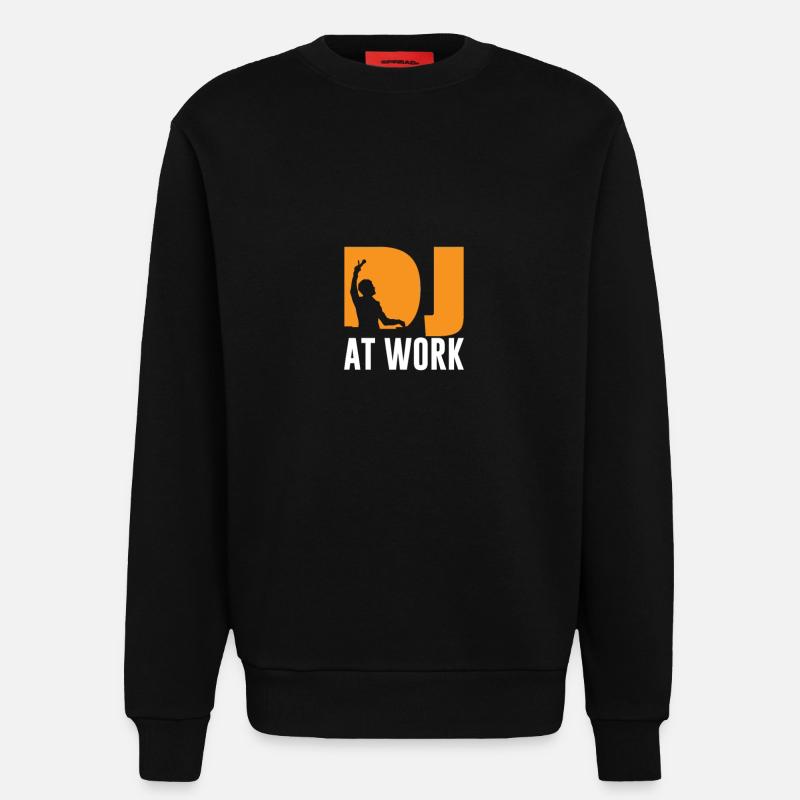 DJ at work - Sweatshirt - made by SPREAD - SOLID BLACK