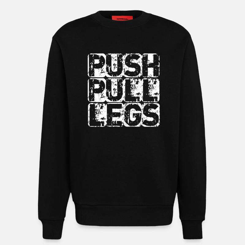 PUSH PULL LEGS - Sweatshirt - made by SPREAD  - SOLID BLACK