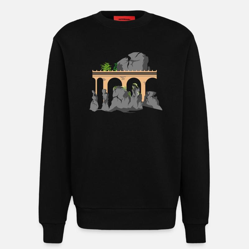 bastei saechsische schweiz berge geschenkidee - Sweatshirt - made by SPREAD  - SOLID BLACK