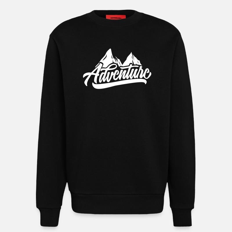 Bergabenteuer Script: Gipfelmotiv - Sweatshirt - made by SPREAD  - SOLID BLACK