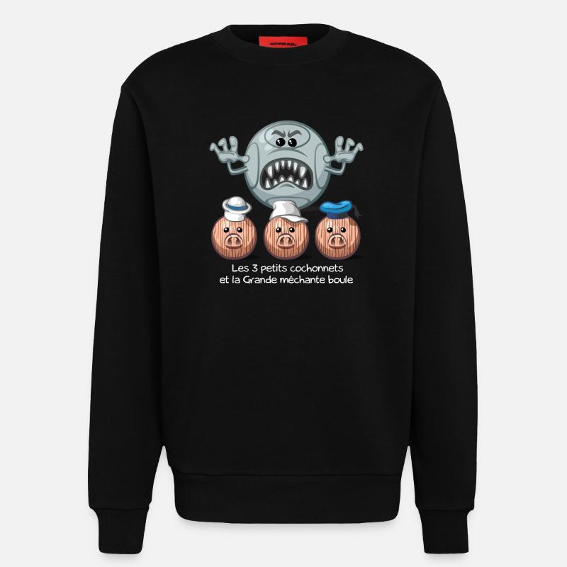 Les 3 petits cochonnets - Sweatshirt - made by SPREAD  - SOLID BLACK