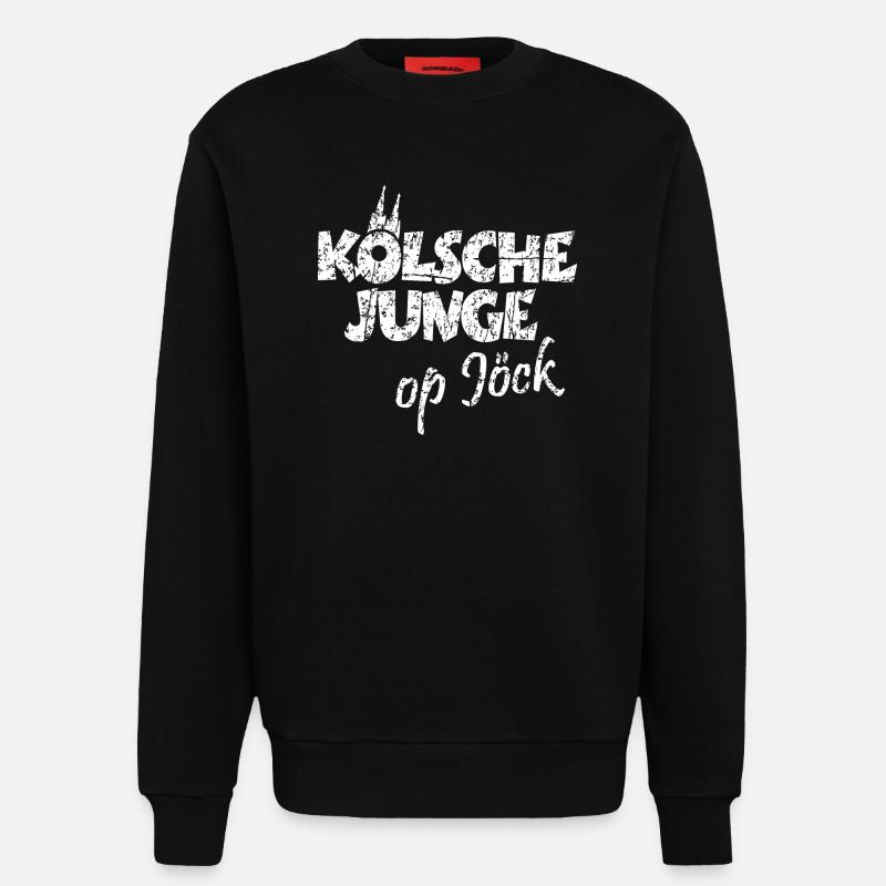 Kölsche Junge Op Jöck Kölsch Köln - Sweatshirt - made by SPREAD - SOLID BLACK